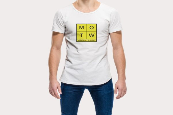 Guy Wearing T-Shirt Mockup