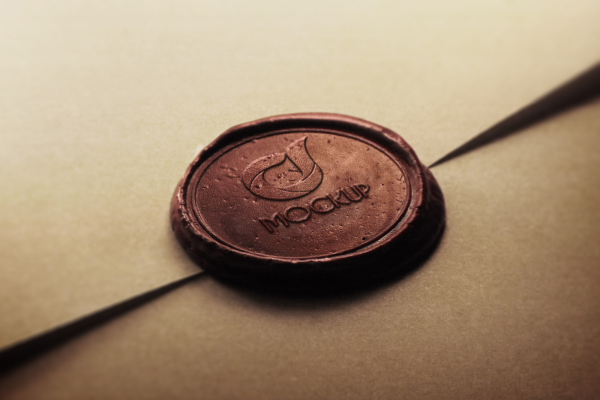 Wax Stamp Logo Mockup Closeup