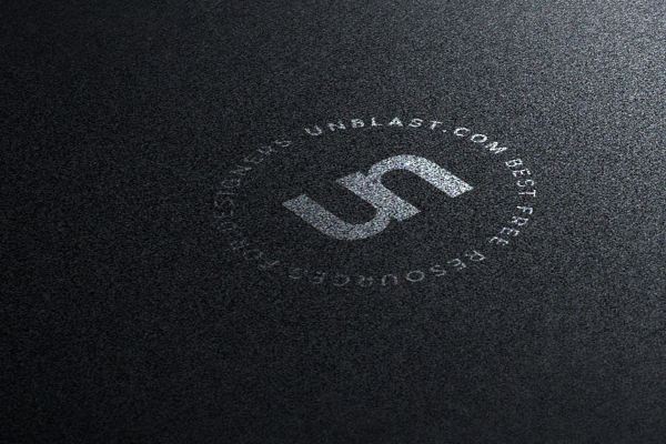 Silver on Black Background Logo Mockup