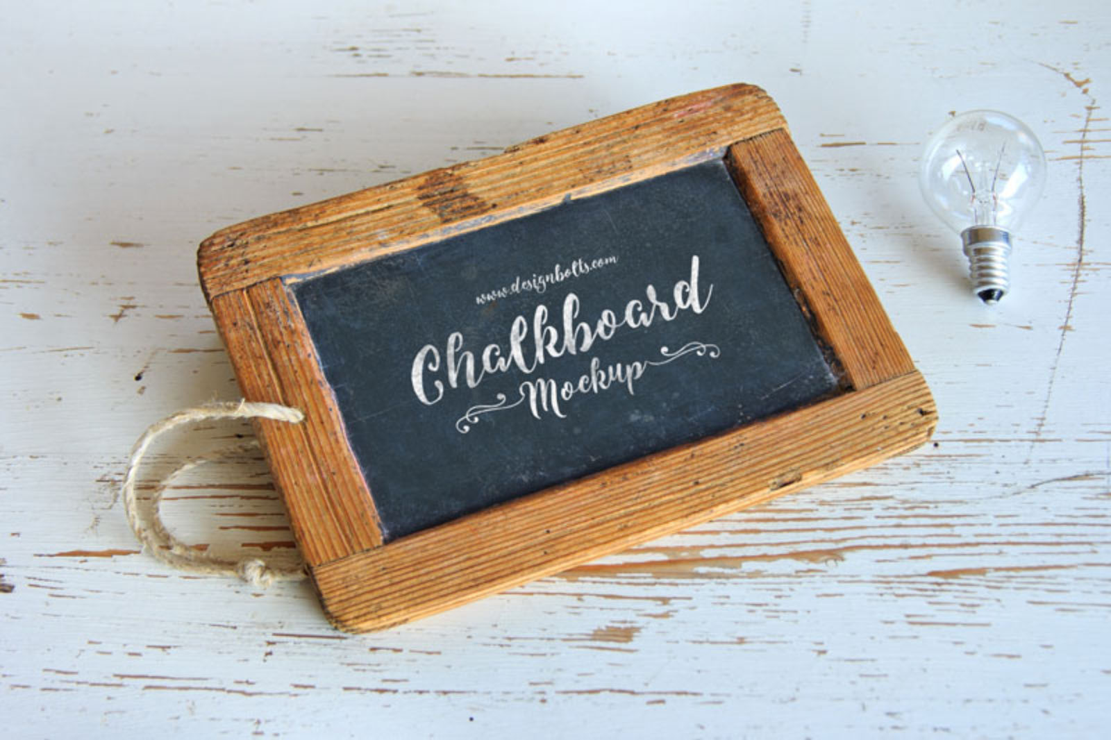 Wooden Frame Chalkboard Mockup