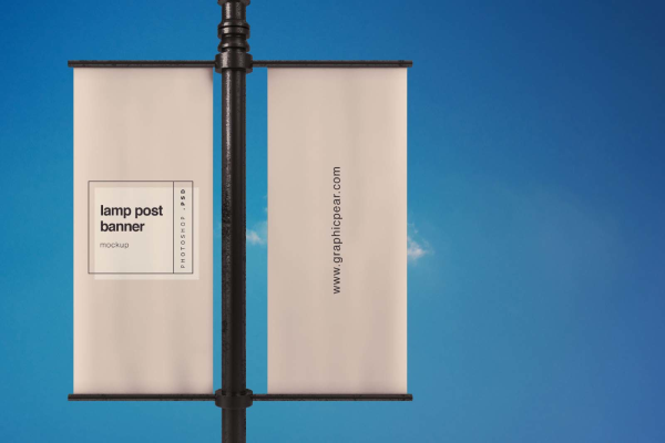 Lamp Post Banner Mockup