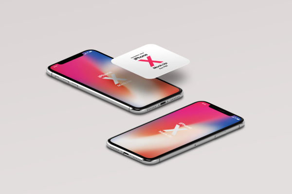 iPhone X Isometric Mockup