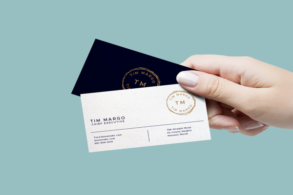 Hand Holding Business Card Mockup