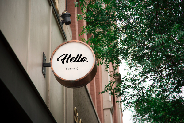 Round Wall Sign Mockup