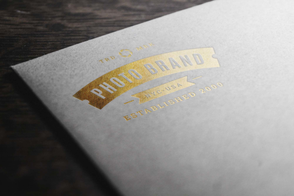 Gold Foil Stamping Logo Mockup