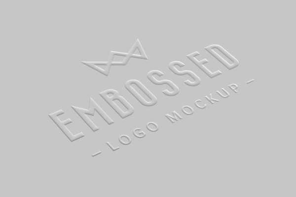 Embossed Realistic Paper Logo Mockup