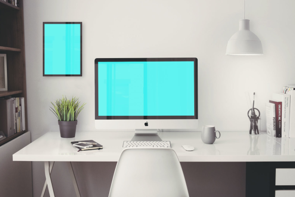 iMac Retina Office Screen Mockup