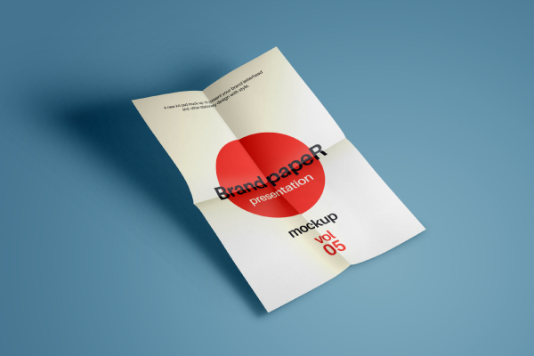 A4 Perspective Paper with Fold Marks Mockup