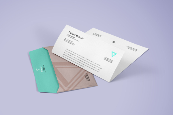 Letter and Envelope Photoshop Mockup