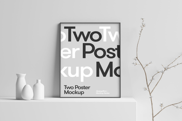 Minimal Poster on Table Mockup