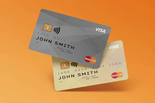 2 Credit Cards Mockup