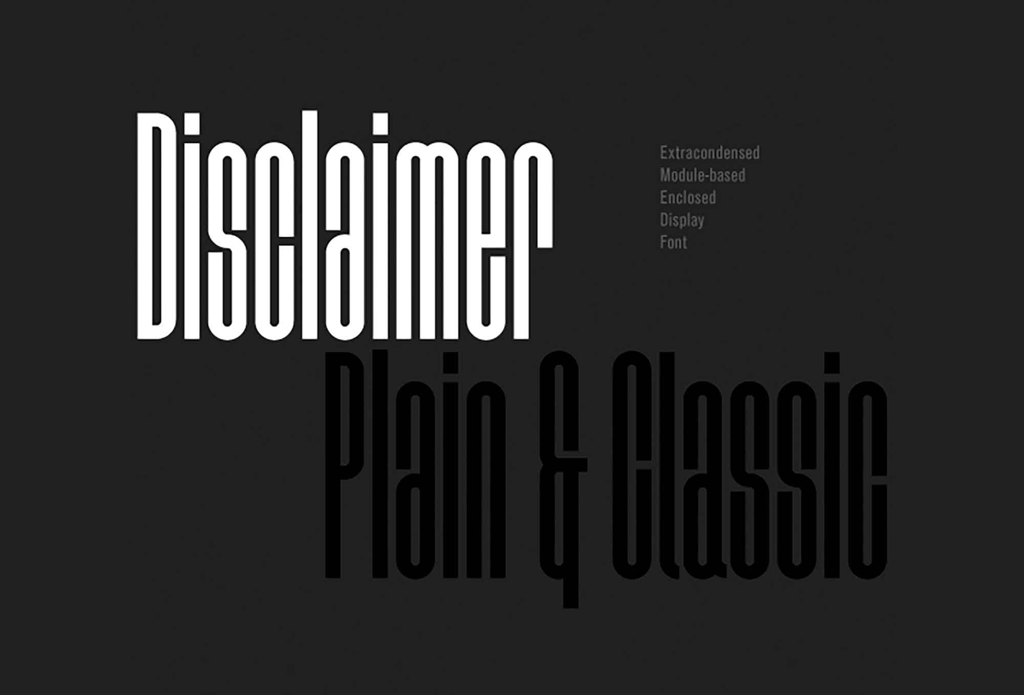 Disclaimer Condensed Display Font