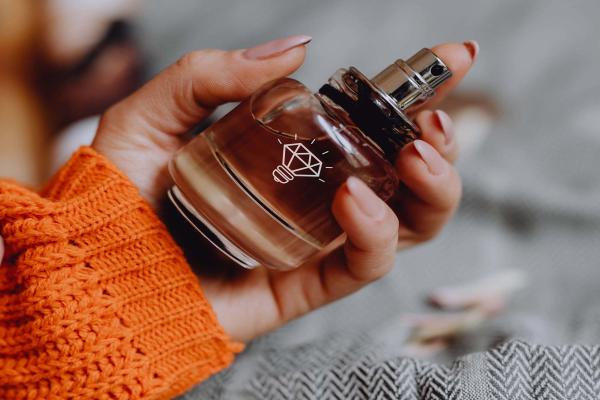 Logo Perfume Mockup in Hand