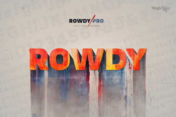 Rowdy Latin Display Typeface Font