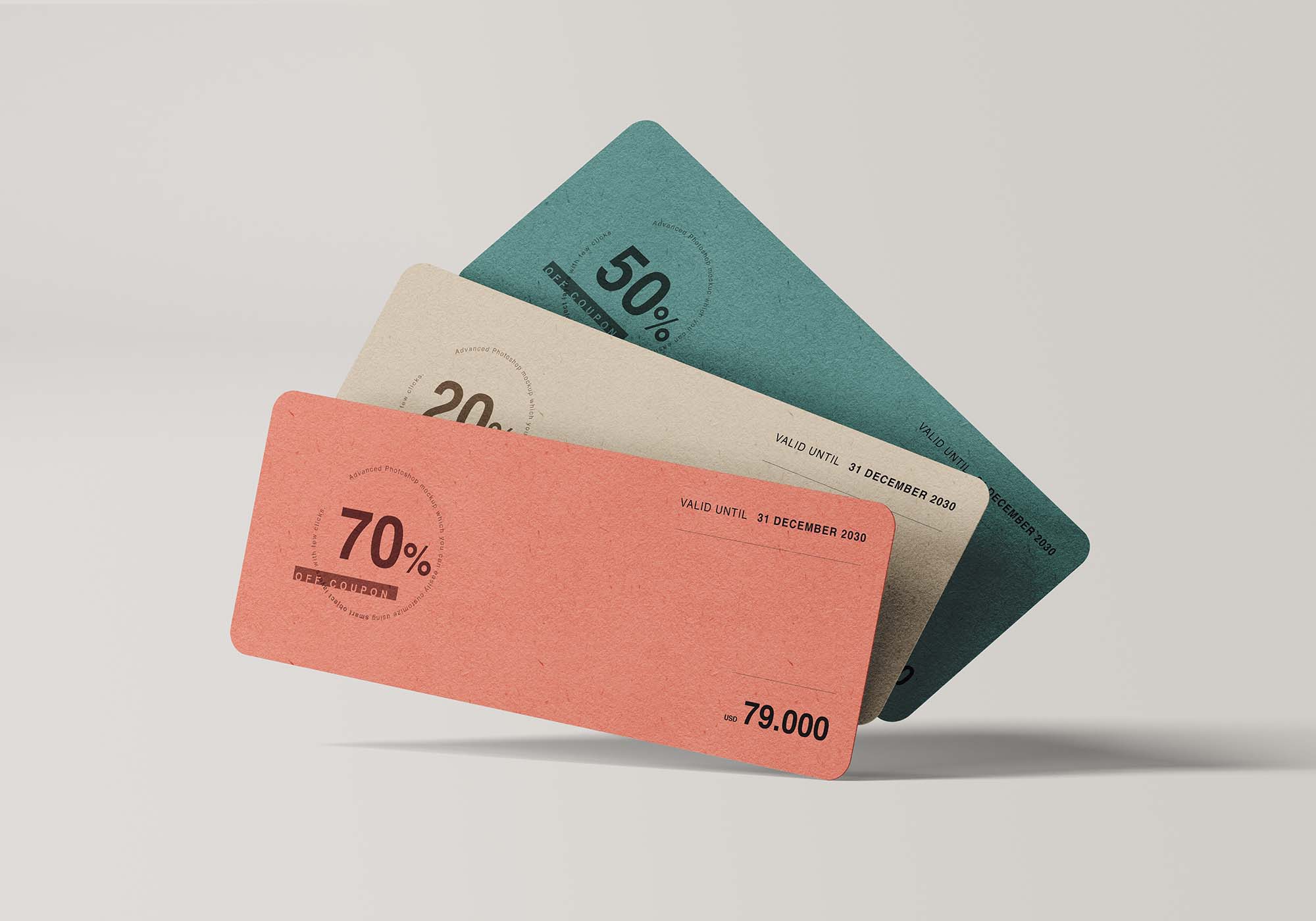 Coupon Cards Mockup