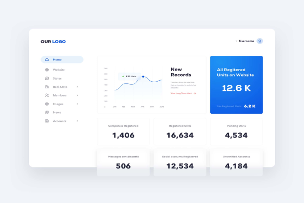 Real Estate Dashboard UI Template