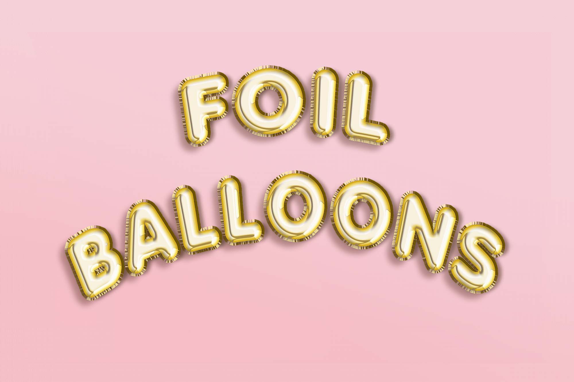 Foil Balloon Text Effect