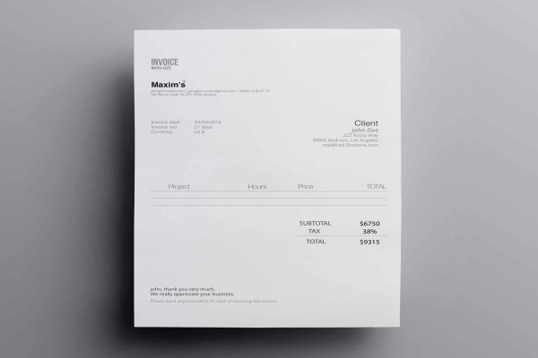 Minimal Invoice Template