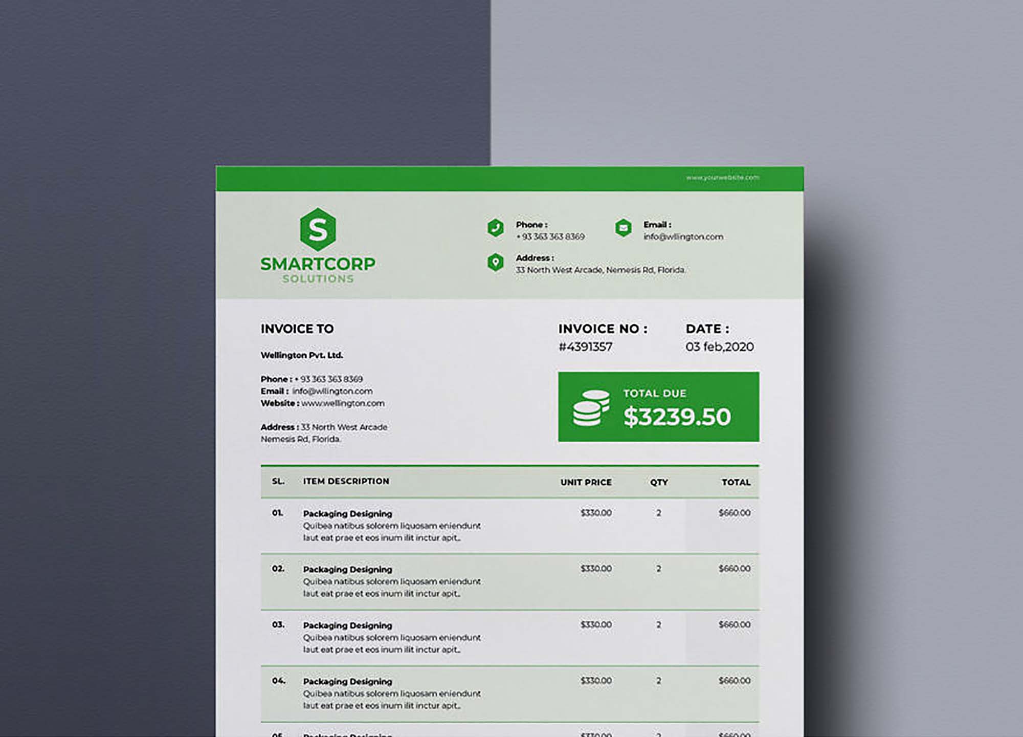 New Corporate Invoice Template