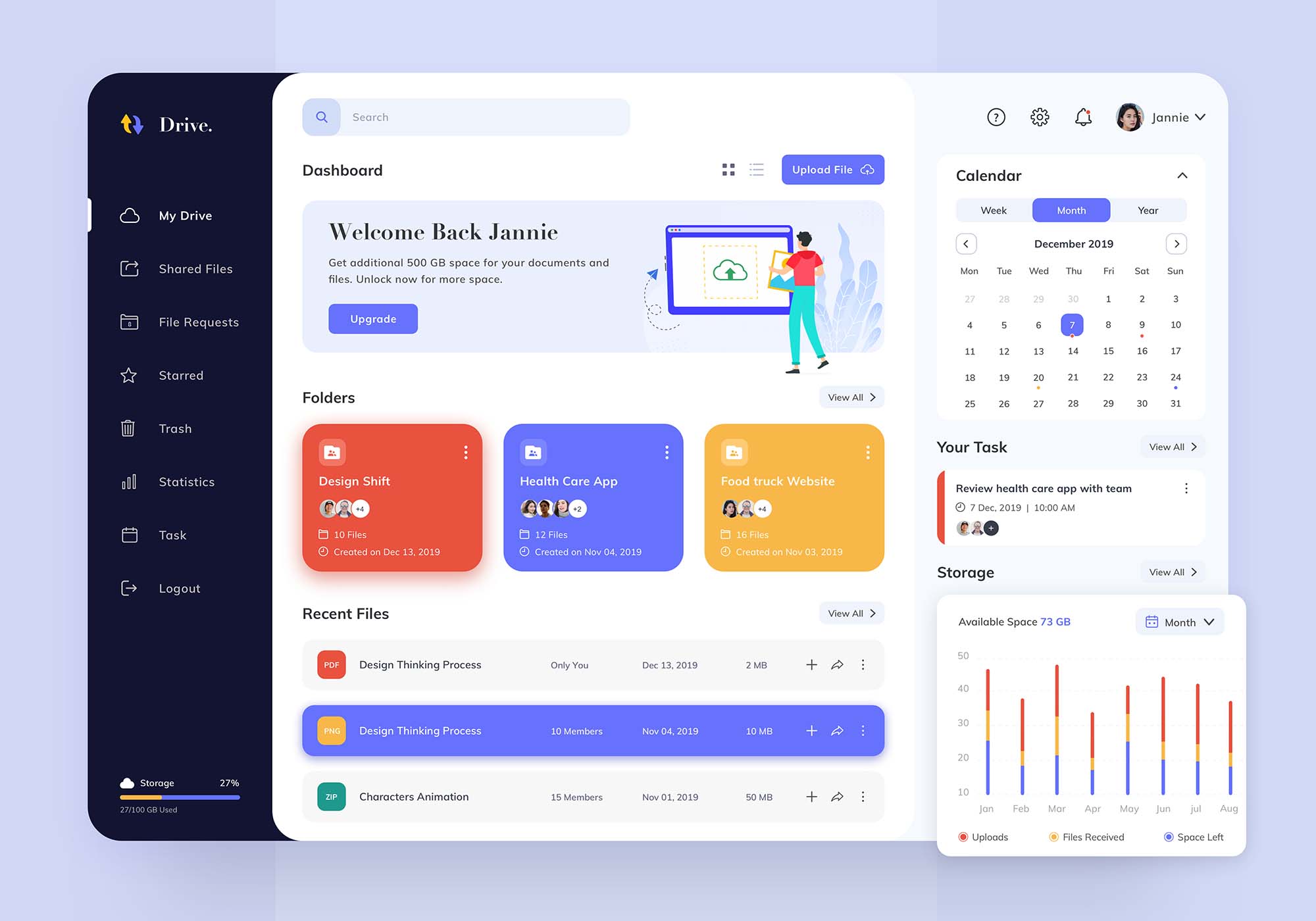 Storage Management Dashboard Template