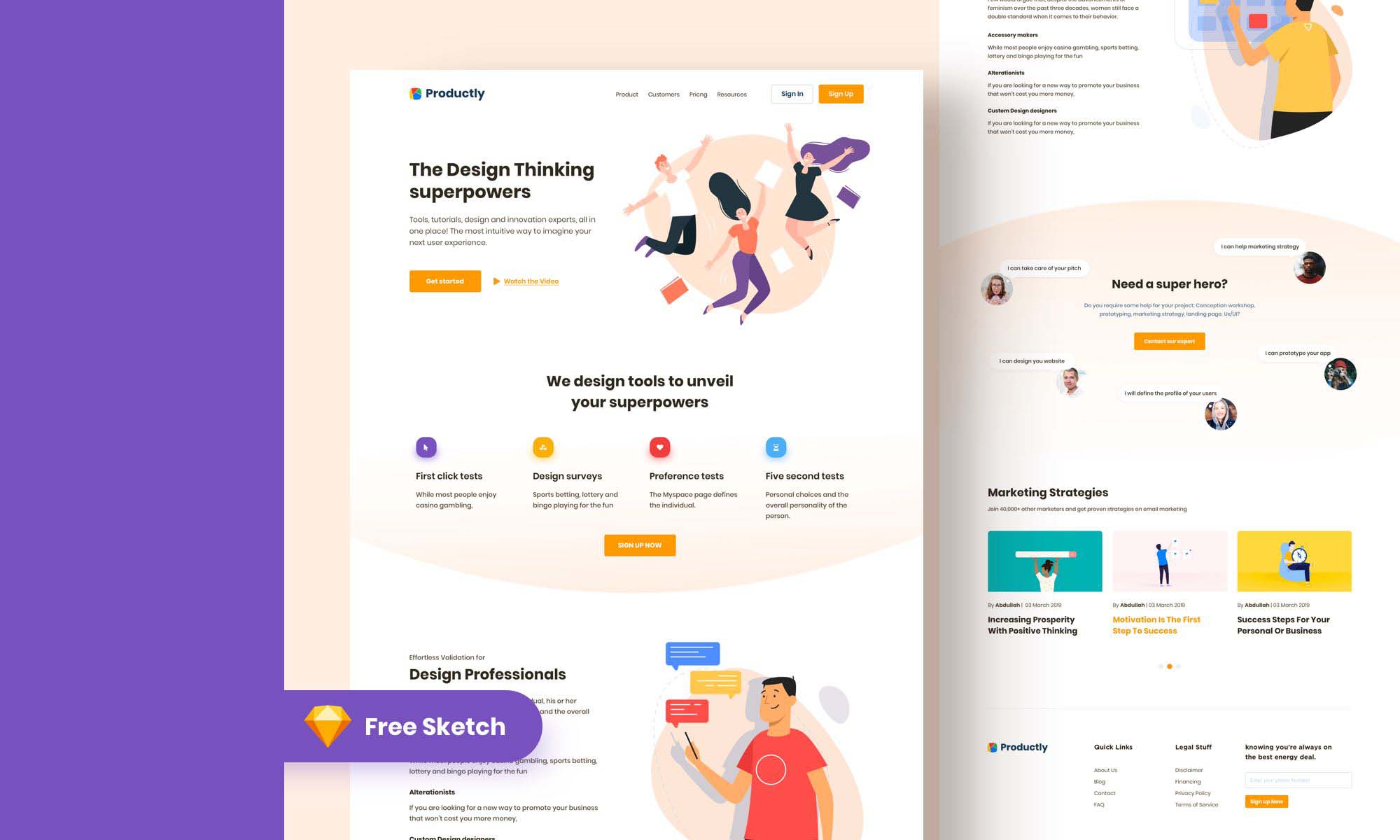 Productly Landing page Template