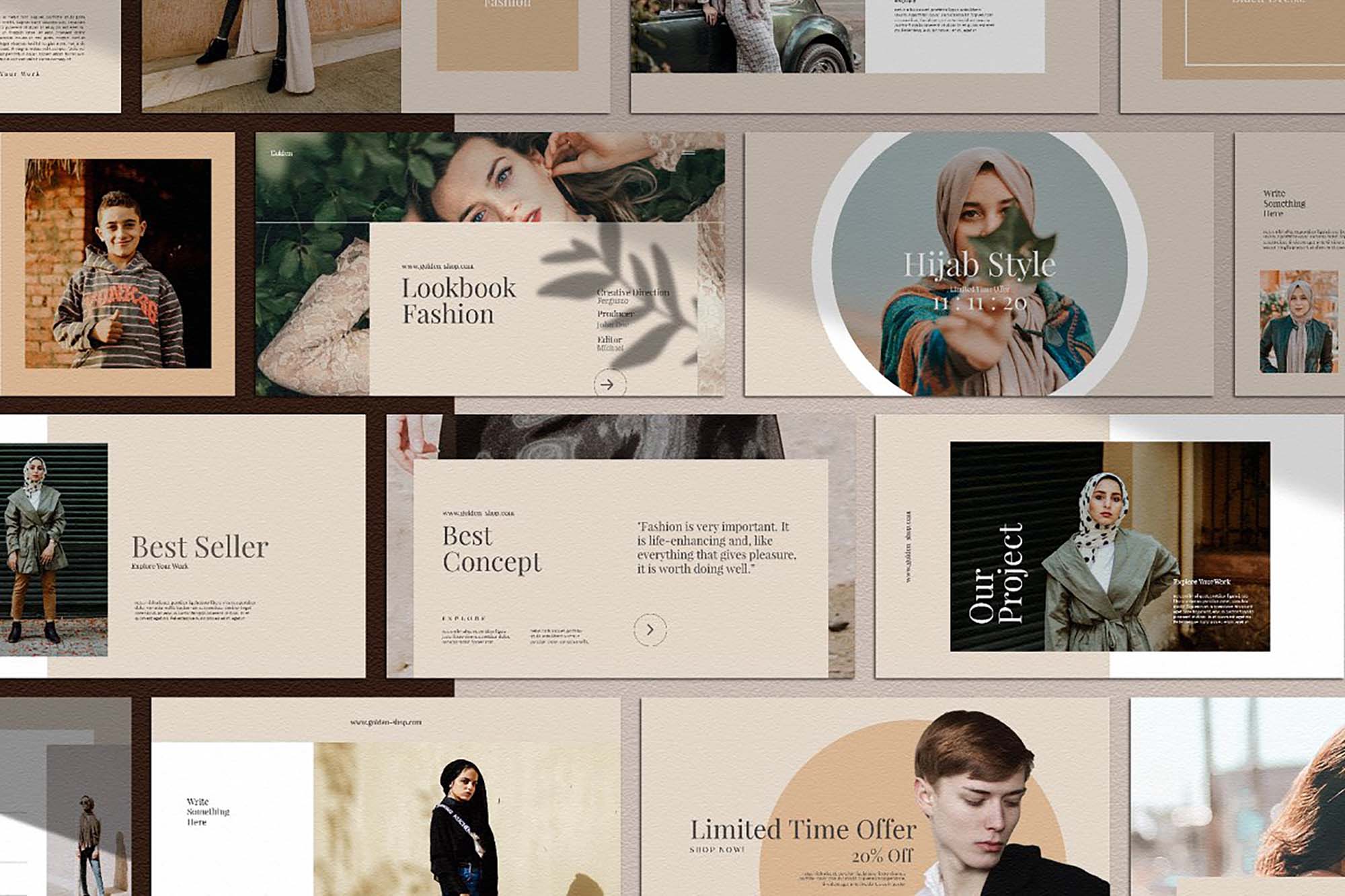 Golden Lookbook Fashion Powerpoint