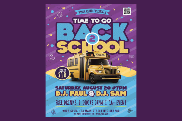 Back to School Party Flyer Template