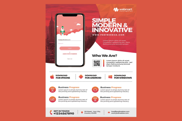 Mobile App Promotion Flyer Template