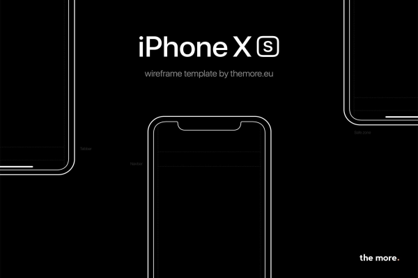 iPhone XS Wireframe Template