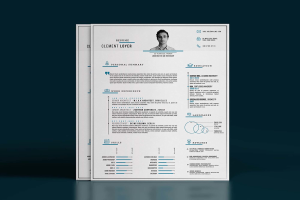 Precise Blue Word Resume Template