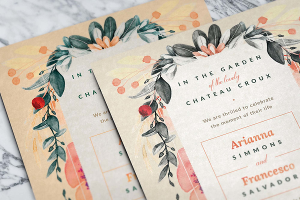 Blush Noir Wedding Invitations Template