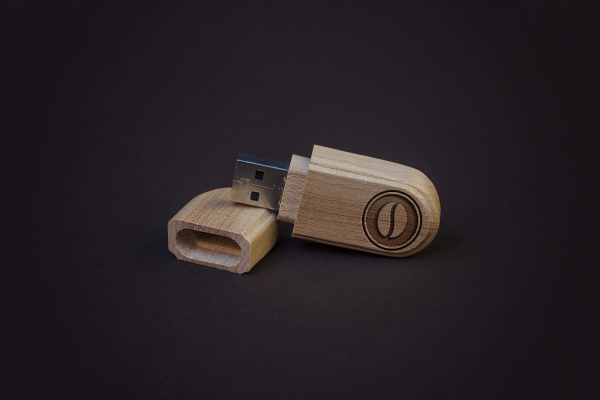 Wooden Flash Disc Mockup