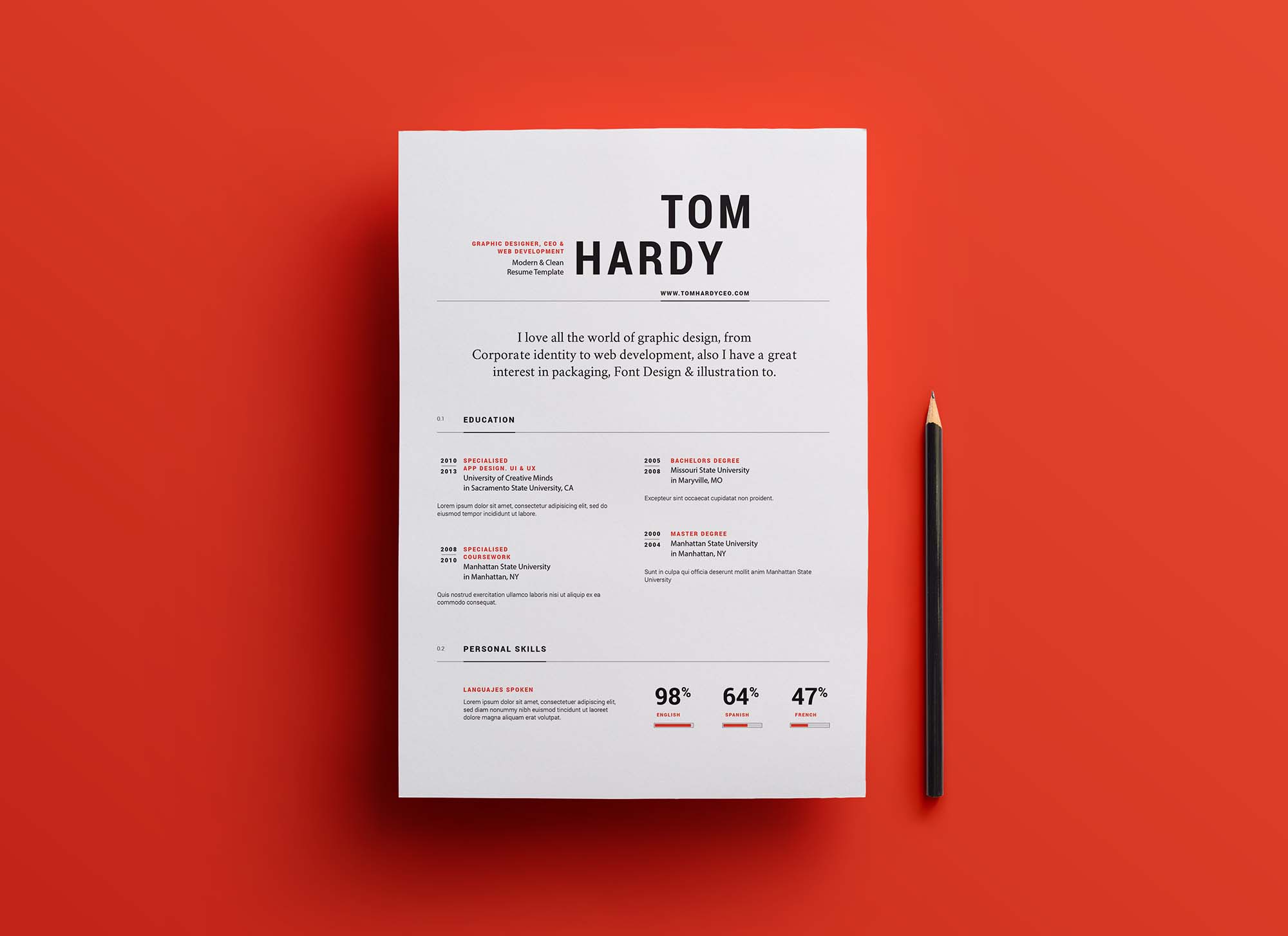 Simlple 2 Page Resume Template