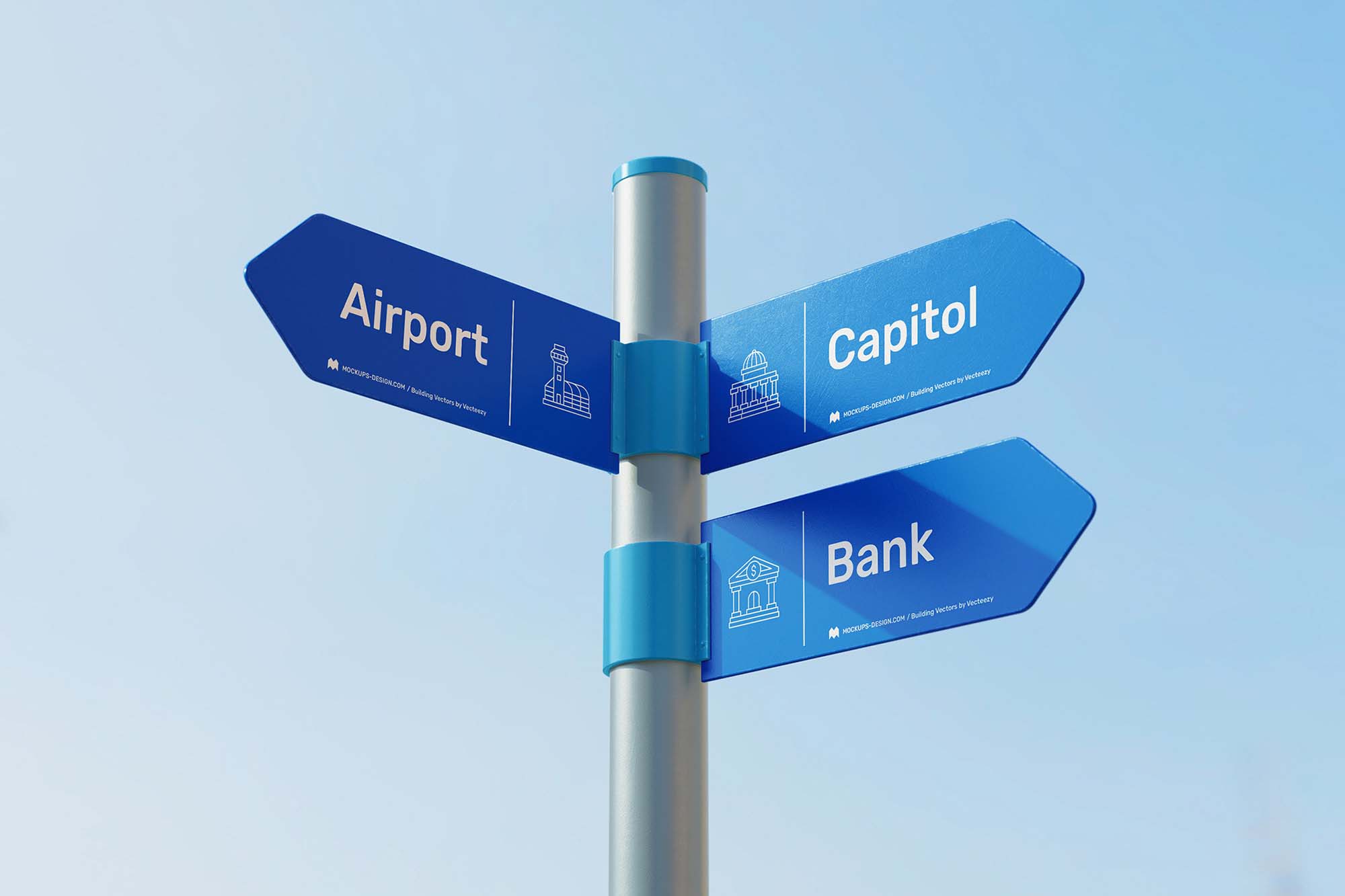 4 Direction Sign Mockups