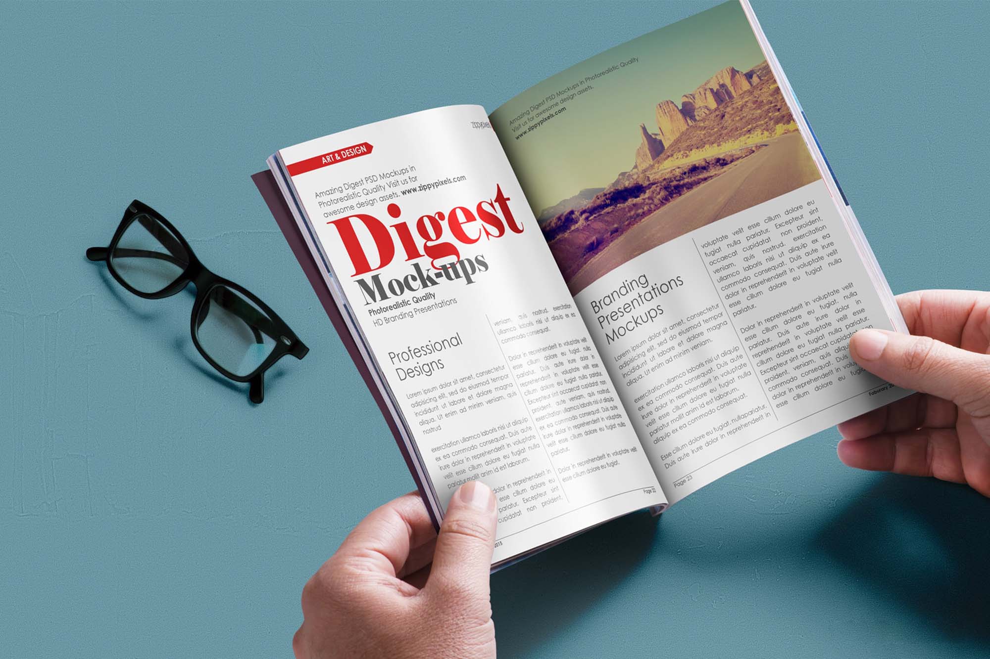 Magazine in Hands Mockup