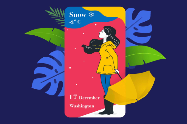 Snowy Winter Weather Forecast Illustration