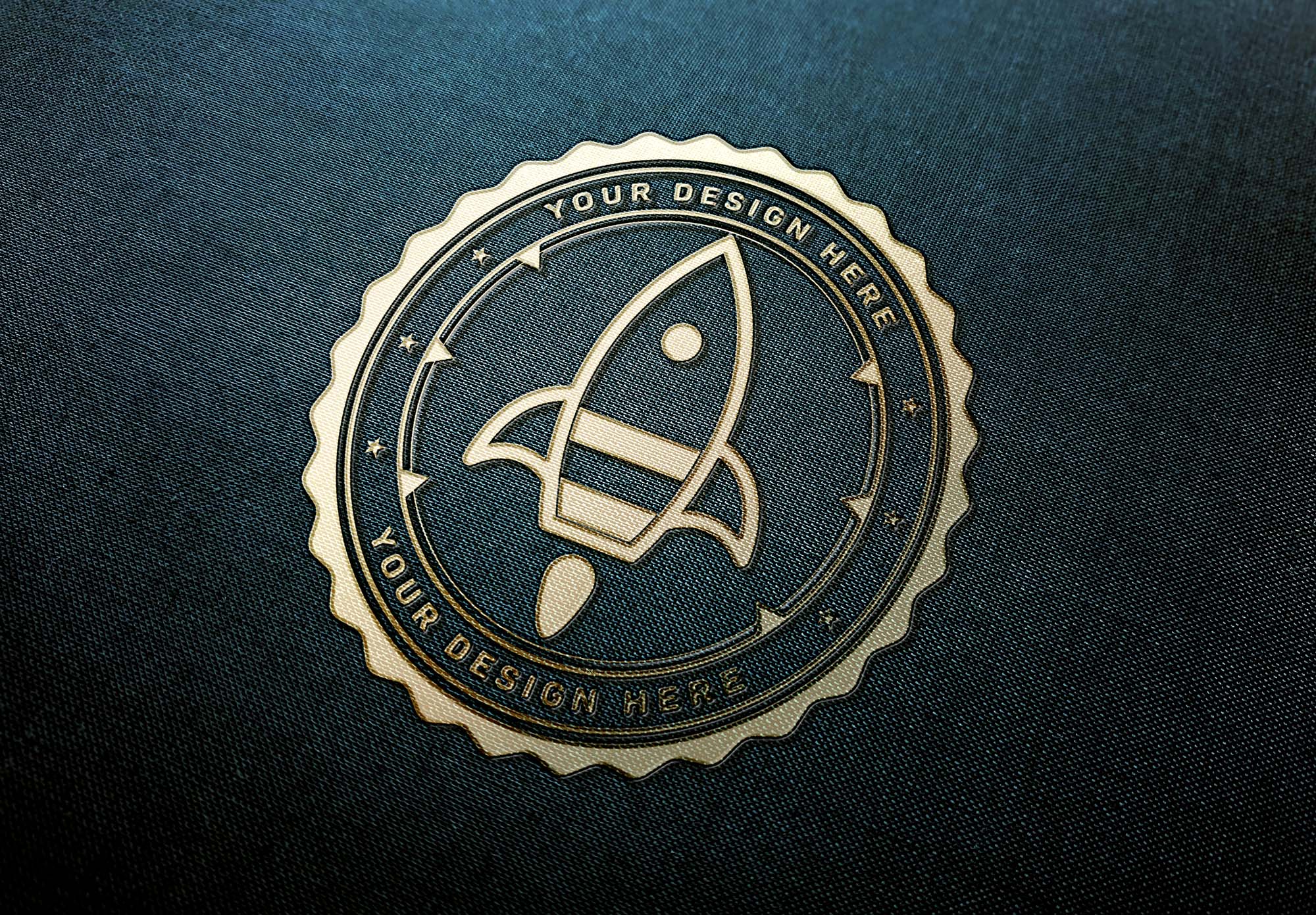 Gold Logo on Fabric Mockup