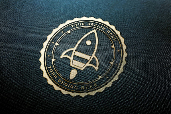 Gold Logo on Fabric Mockup