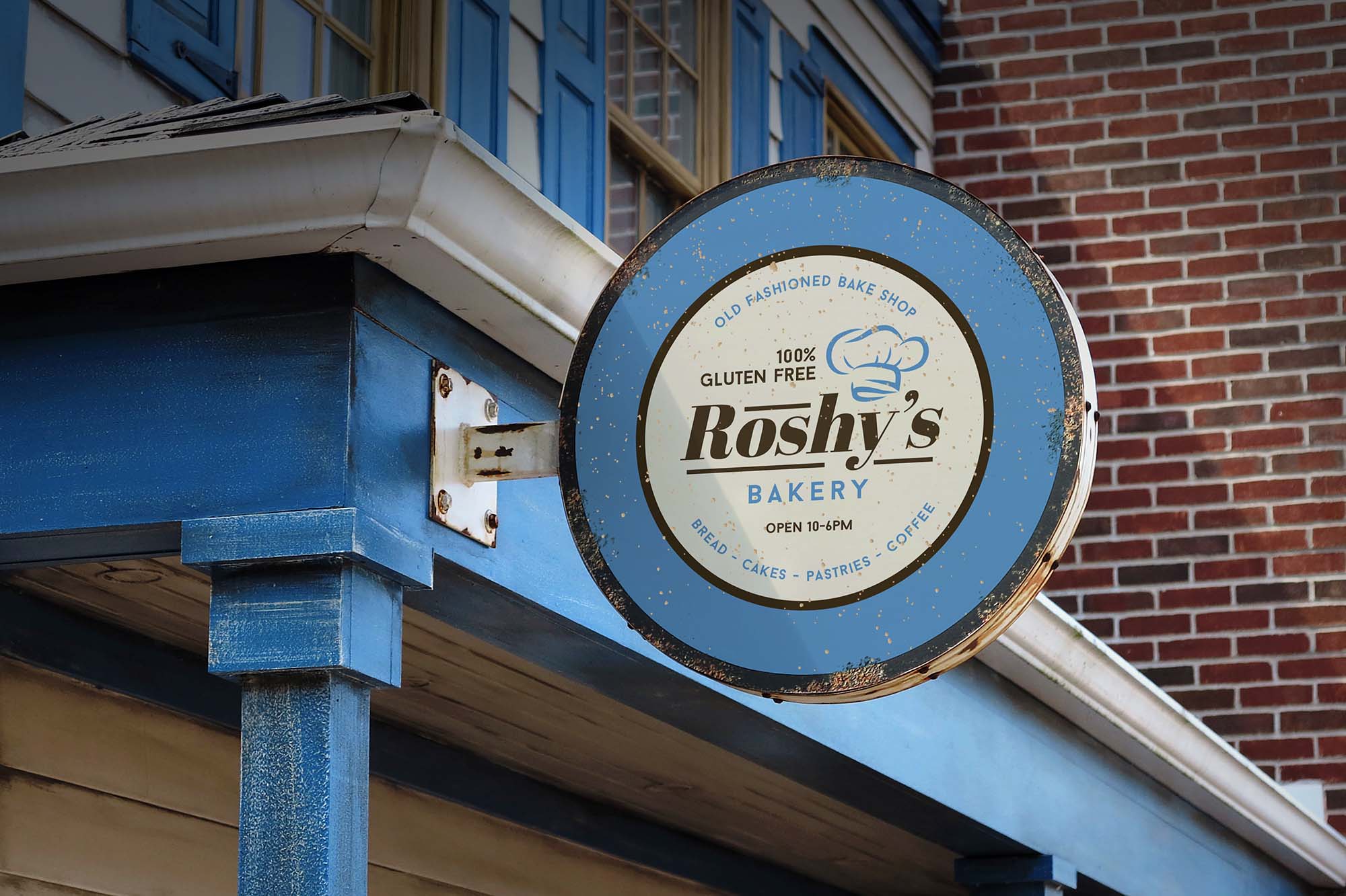 Vintage Wall Mounted Sign Board Mockup
