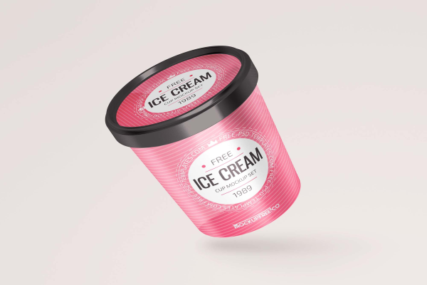 Ice Cream Round Box Mockup