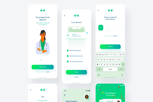 Health Industry Design System Adobe XD UI Kit