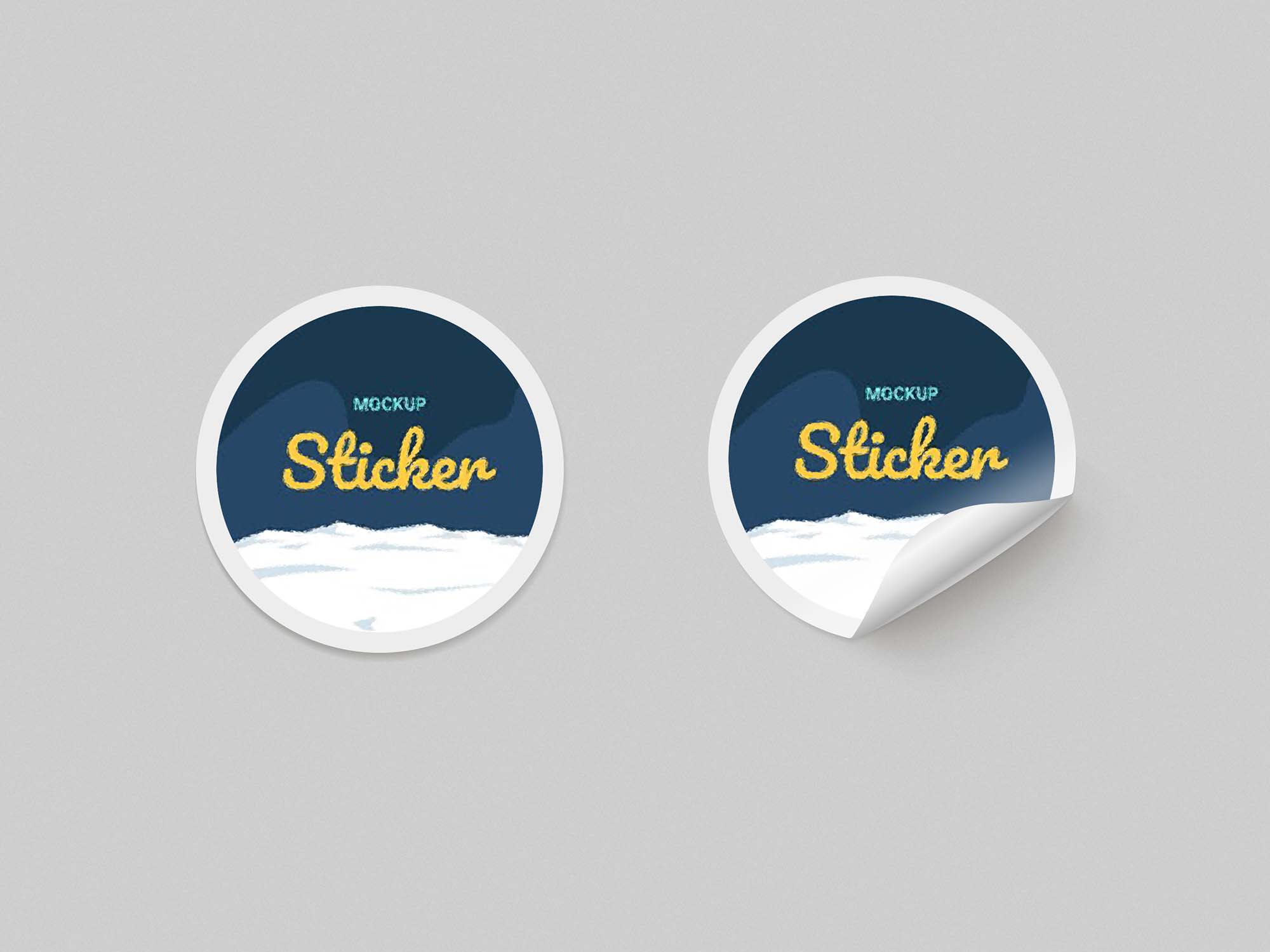 Round Paper Stickers Mockup