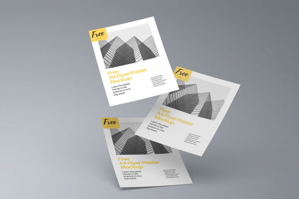 Floating Flyer Mockup
