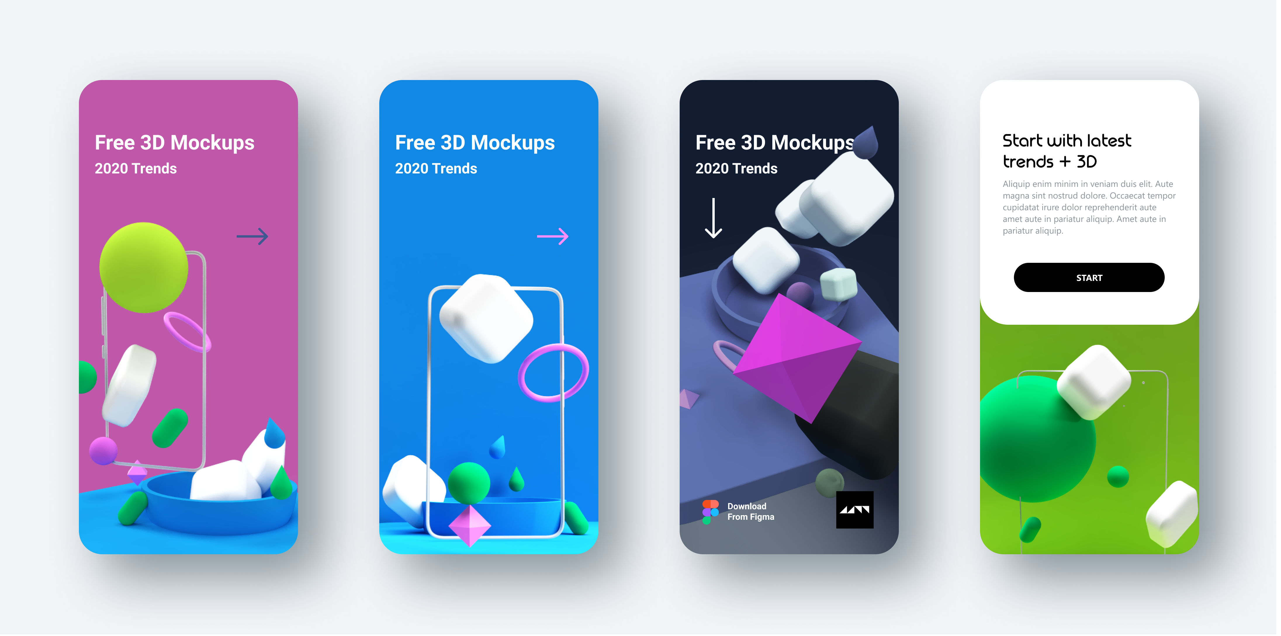 PNG 3D Models for App Design in Figma