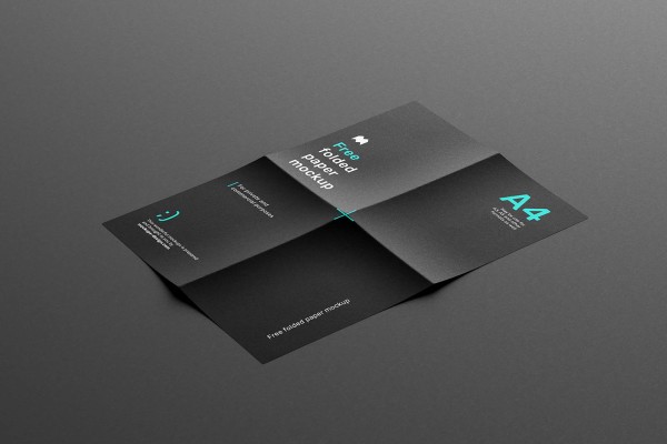 A4 Folded Paper Brochure Mockup