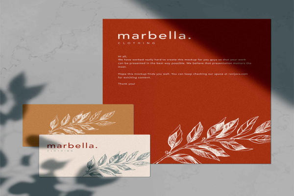 Stylish Marbella Stationery Mockup