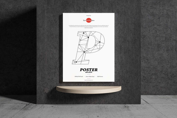 Indoor Concrete Poster Mockup