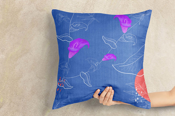 Pillow in Hand Mockup