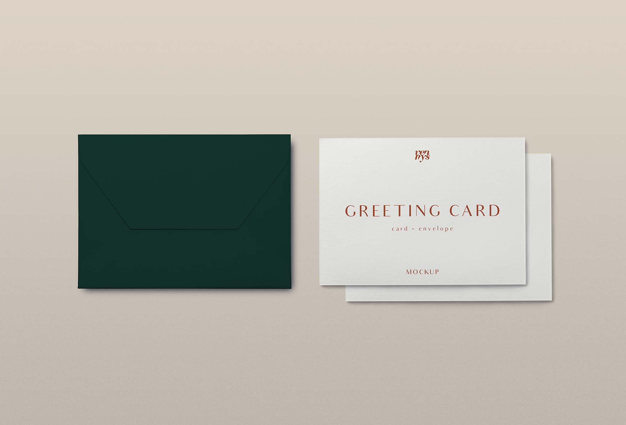 Top View Greeting Card Mockup