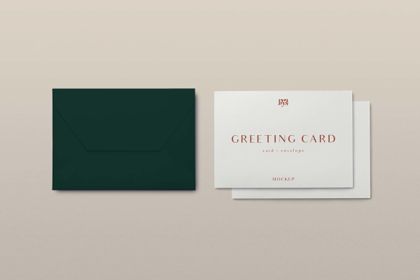 Top View Greeting Card Mockup